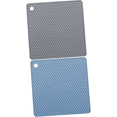 2 dessous de plat en silicone, bleu, antidérapants (1/5)