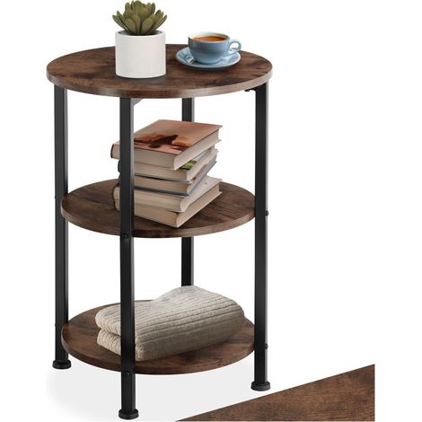 Table d'appoint 40 x 61 cm en panneau de fibres bois foncé