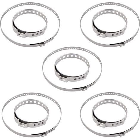 Lntyq 10pcs Collier de serrage de soufflet d'essieu Ajustable, Collier Soufflet Cardan En Acier Inoxydable Jeu de Pinces à Joint CV, véhicule pinces réglables Kit(5 Petites et 5 Grandes) (1/5)