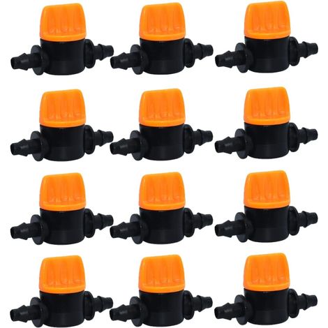 100 drip irrigation valves, 1/4-inch barbed stop valves, irrigation pipe fitting valves, accessories and connectors (1/5)
