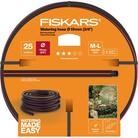 Fiskars Tuyau d'arrosage 19 mm 25 mètres anti-UV durable (1/4)