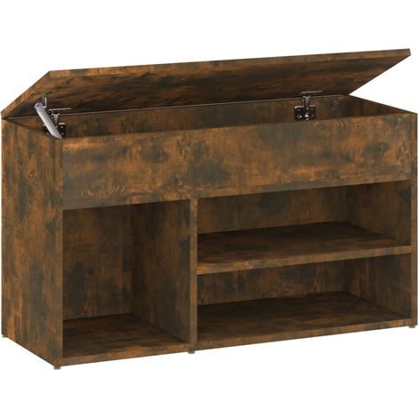 Banc à chaussures bottes commode étagère meuble entrée rangement 80 x 30 x 45 cm bois d'ingénierie marron