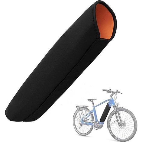 Copertura per batteria per bici elettrica. Copertura protettiva impermeabile per aumentare l'autonomia e proteggere la durata della bici elettrica (arancione). (1/5)