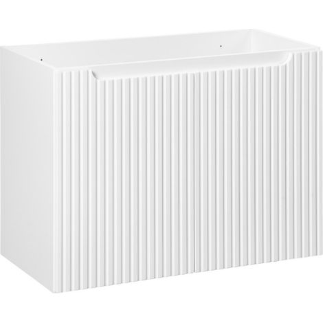 Waschtischunterschrank VANO – 2 Türen – Alpinweiß – B80 × T39 × H57 cm – Zum Aufhängen