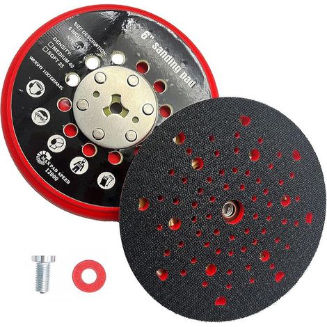 150 mm grinding disc, grinding pad, multi-hole grinding disc, compatible with Bosch RSM6045, GEX 34-150 and GEX 40-150 electric grinders, including screw and red seal. (1/5)
