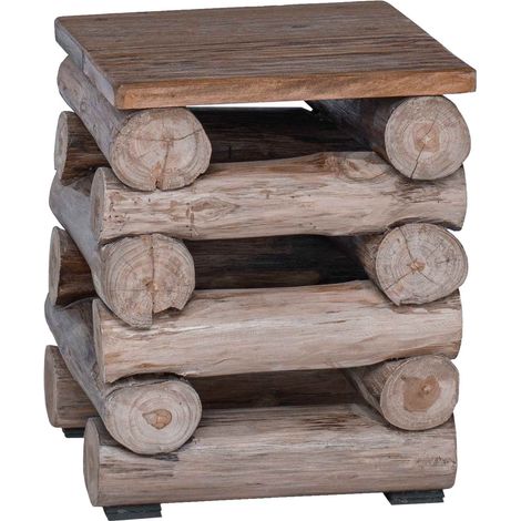 Hocker Natur 30 x 30 x 38 cm Massivholz Teak vidaXL