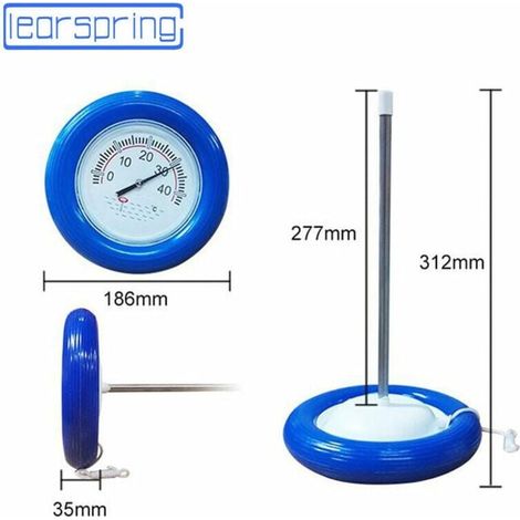 Schwimmendes Poolthermometer, Reifen, großer runder Kopf, schwimmendes Wassererkennungs-Wasserthermometer, Temperaturtester (1/4)