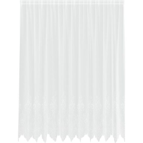 Maison Exclusive - Spitzenvorhang mit Vorhängen Floral Weiß 200 x