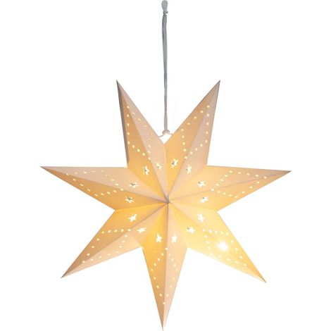 Dekoration MagicHome Weihnachten, Stern, Papier, 10 LED warmweiß, 2xAA, einfaches Leuchten, 40 cm (1/3)