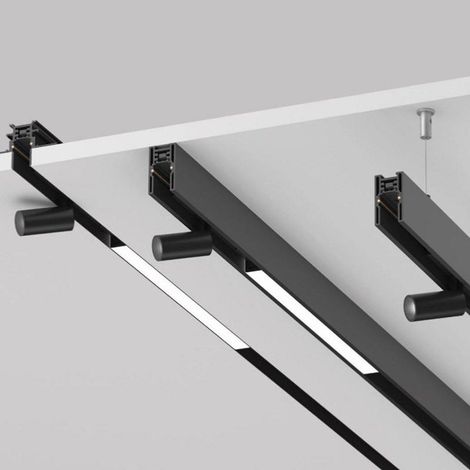 Kit Rail Magnétique en Saillie 2M + Fixations - Noir - SILUMEN (1/2)