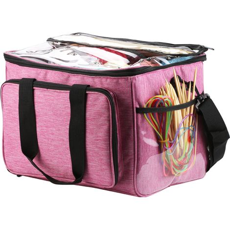 Geräumige Tasche für Häkelnadeln und Strickzubehör – mit Schultergurt zur Aufbewahrung von Strick- und Häkelutensilien. (1/3)