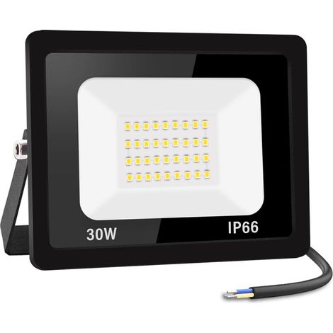 30W spot led extérieur 3000LM IP66 Imperméable Projecteur LED Exterieur Super Brillant Eclairage Extérieur Blanc froid(6000k) Sécurité spot led pour stades, usines, Parking, garage, jardin (1/5)
