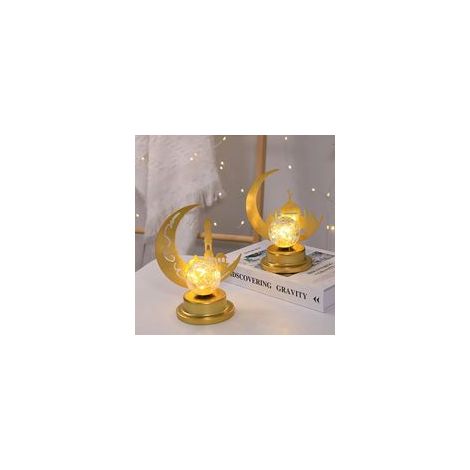 Magisches Mond-LED-Nachtlicht, Galaxienlampe, handgefertigte 3D-Tischlampe aus Schmiedeeisen, Wohnaccessoires - Crezuo