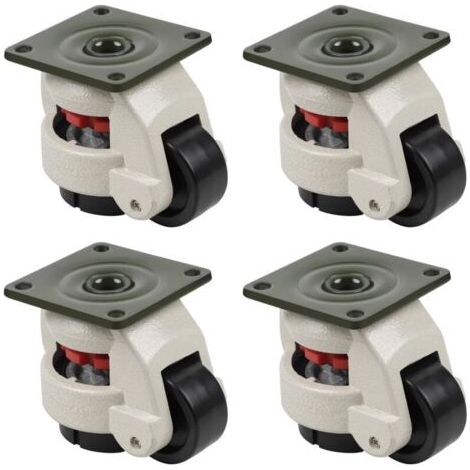 Roulettes pivotantes 4 pièces pour établis - roulettes de transport rétractables - capacité de charge 500 kg - adaptées aux meubles (1/5)