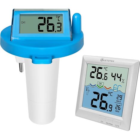 Wireless Swimming Pool Thermometer, Floating Digital Thermometer for Swimming Pool, Bathtub, Pond, Aquarium, IPX8 Waterproof (1/5)