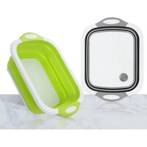 panier  Lgumes 3 En 1 Pliable Et Multifonctionnel, Vert 1pc Planche  Dcouper, Planche  Dcouper De Cuisine, Camping, Pique-nique, Panier  Fruits Et (1/5)