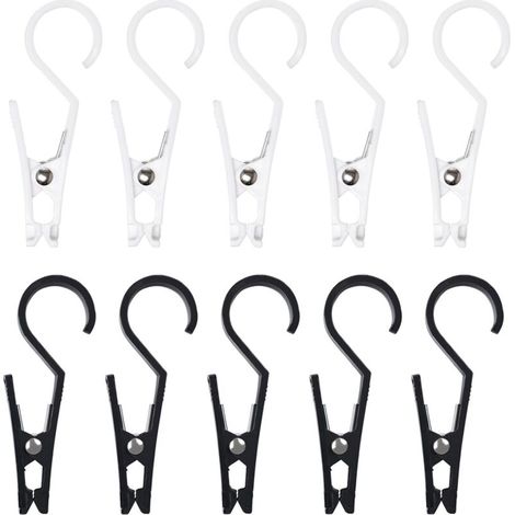 10 Stück Zeltclips, Zelthaken mit Kunststoffclips, multifunktionale Zelt- und Markisenclips, Campingclips für Zelte