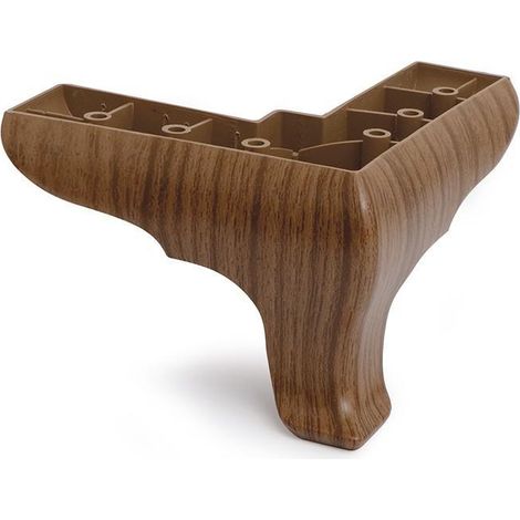 Q&Q pata plast.okaliptus 140x140 h100 nogal , La pata de plástico en color nogal de 140x140 mm es una pata de mueble de alta calidad, fabricada por la recono