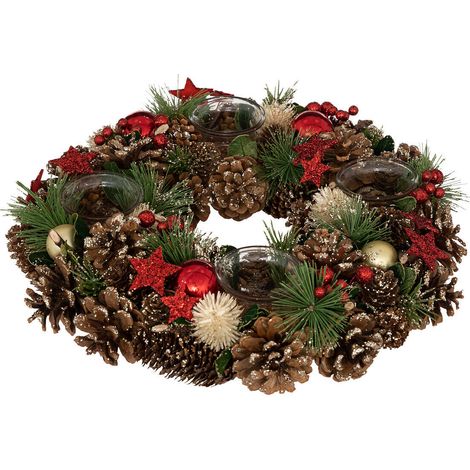 Adventskranz, Kerzenhalter für 4 Kerzen, Ø 34 cm (1/2)