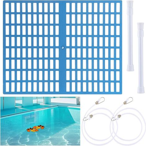 Filet de skimmer bleu pour piscines, adapté à la plupart des ouvertures de piscine. (1/5)
