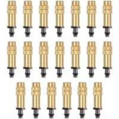 20 pezzi ugelli nebulizzatori regolabili, irrigatori per irrigazione in ottone, ugello atomizzatori, irrigatori per irrigazione a goccia, ugello in ottone per irrigazione di serre/giardini/prati (1/4)
