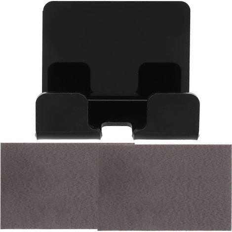 Wandmontierte Handyhalterung mit selbstklebender Ladestation fürs Schlafzimmer – 8,5 x 6 x 4,5 cm – Schwarz (1/2)
