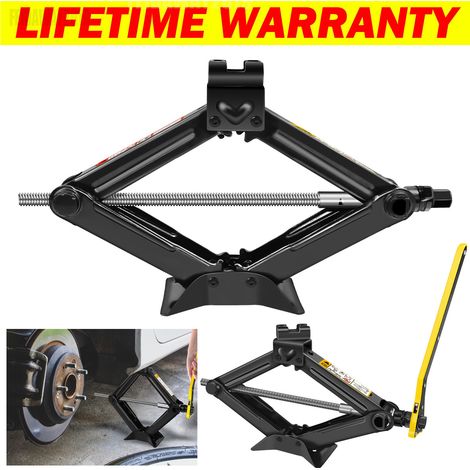 Scissor Jack 2 Ton Tire Tyre Jacks Lug Ratchet Wrench Lifting Car Van Wind Up (1/4)