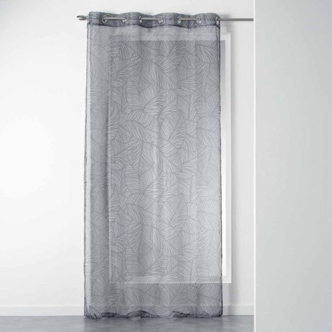 Rideau Voilage à Œillets "Galip" 140x240cm Anthracite (1/3)