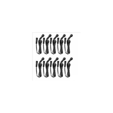 Kit de 10 câbles d’extension étanches IP67 de 1 m (3,3 pi) pour projecteurs LED – connecteurs 2 broches mâle/femelle (1/4)
