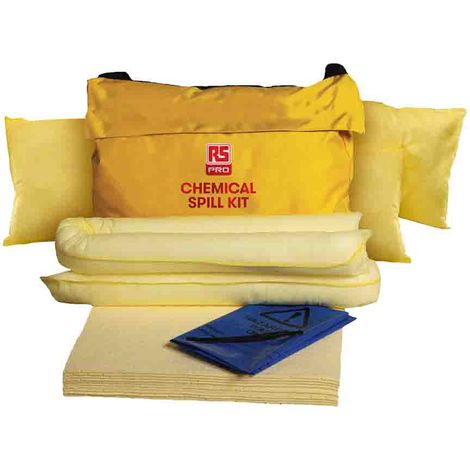 Kit de déversement contient 2 coussins, 3 x Haz, 55 x tampons, 6 x 1,2 m de chaussette pour Produit chimique ( Prix pour 1 )