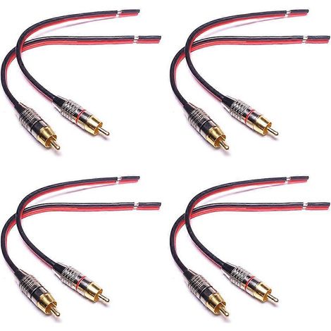 Adaptateur pour 4 câbles d'enceintes vers prise RCA, 2 canaux (1 pied) (1/5)