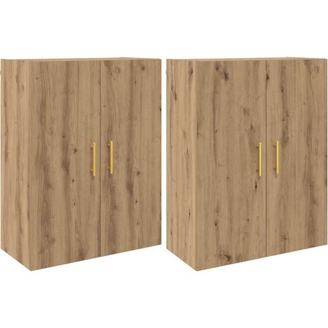 2 pcs Buffet，Bahut， Armoires Murailles chêne artisanal 69,5 x 34 x 90 cm CFW82071 (1/5)