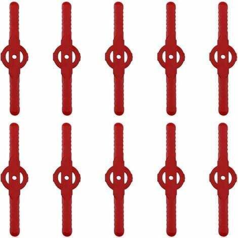 Plastic Grass Trimmer Blade, 10pcs Plastic Cutter Blades Replace for Cordless Grass Trimmer Tool Set, Plastic Lawn Mower Cutting Blades Replacement(Red) (1/4)