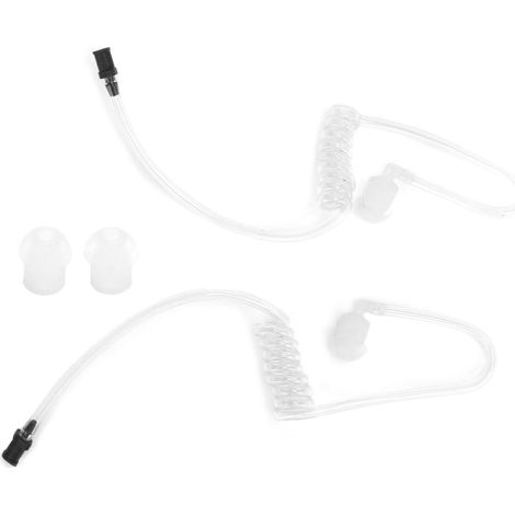 2PCS Tuyau Acoustique Micro Oreillette Clair Grade Chirurgical Résistant UV Bobine Remplacement pour Talkie-Walkie Baofeng (1/5)