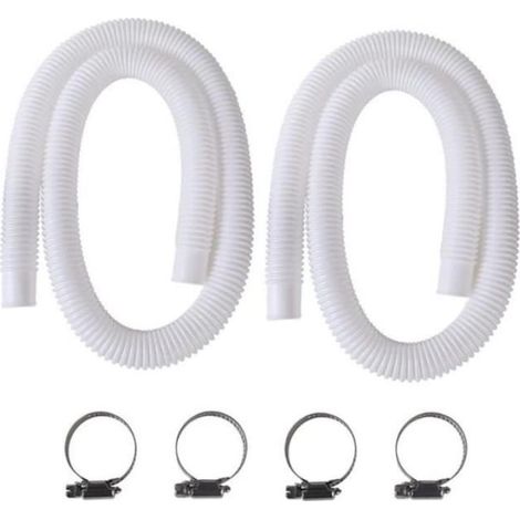 Tuyau piscine PVC transparent 32mm lot 2 pièces, tuyau circulation filtration, raccord simple installation pour piscine hors sol (1/4)