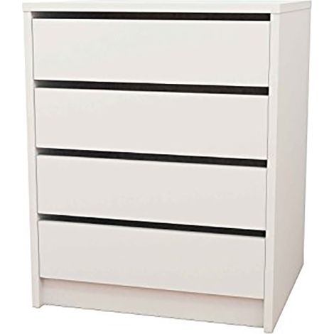 Pegane – Commode enfant blanche 61.4 cm de hauteur – 50 cm de longueur – 44 cm de profondeur – Panneaux de particules mélaminés – Fabrication espagnole (1/4)