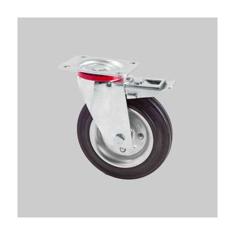 Ruota industriale girevole art. 103 avo c/freno 125x38 mm - portata 100 kg