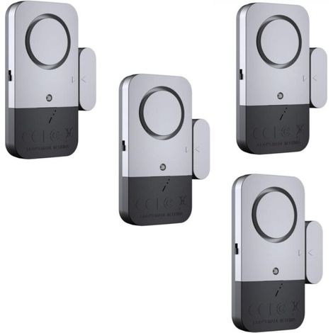 Portable door and window alarm, 120 dB door alarm, magnetic door strip, home security sensor, easy to install and remove, LED indicator, anti-theft, anti-theft (1/5)