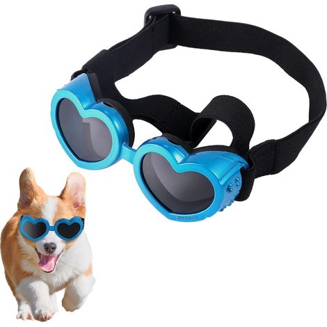 Filiyano-1 paire de lunettes bleues pour chien, coupe-vent, réglables et très élastiques. (1/5)