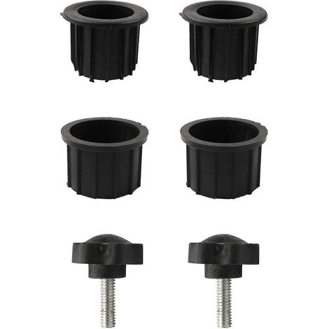 1 Kit de 6 pièces : bouchon de trou, anneau de base pour parasol, capuchon de protection et vis de fixation - Lot de remplacement