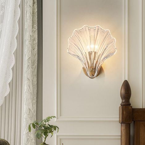 Applique Murale Intérieure Moderne, Applique Murale en Forme de Coquillage E14, Lampe de Lecture pour la Décoration du Salon, de la Chambre à Coucher(Clair) (1/5)
