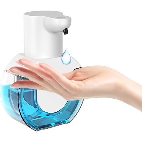 Distributeur de savon automatique, distributeur de savon électrique sans contact de 420 ml avec capteur, fixation murale, distributeur de savon mousse rechargeable par USB pour salle de bain, toilette (1/5)