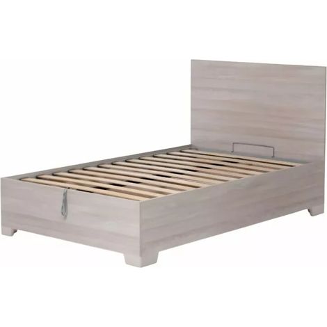 letto piazza e mezza contenitore con piedini "hi box" olmo naturale 120x190 cm (1/4)