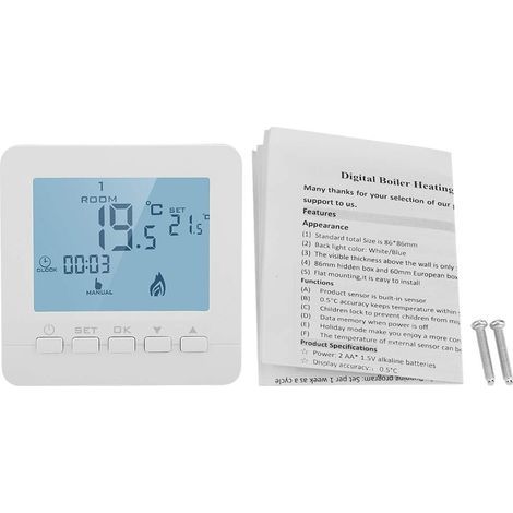 Thermostat programmable Affichage LCD numérique Contrôleur de température Intelligent Thermostats 5A programmables (1/5)