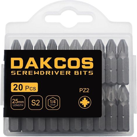 Bits PZ2 S2 25 mm 20 Stück PZ2-Bit Box (1/4)