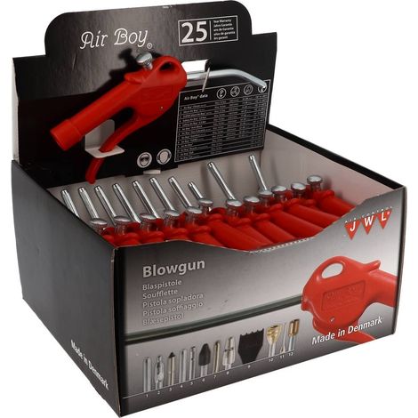 PRESENTOIR DE 25 SOUFFLETTES BUSE COURBE Ø8MM - REGULATEUR  CEDREY (1/2)