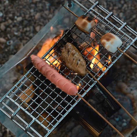 Grille de cuisson en acier inoxydable pour barbecue, camping et pique-nique en plein air (1/5)