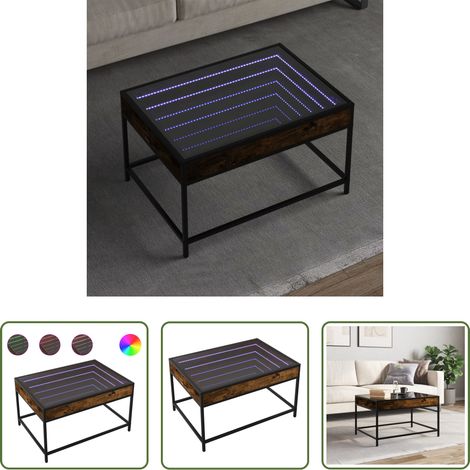 LED-Räuchereiche - Couchtisch mit Infinity-LED Räuchereiche 70x50x41 cm (1/5)