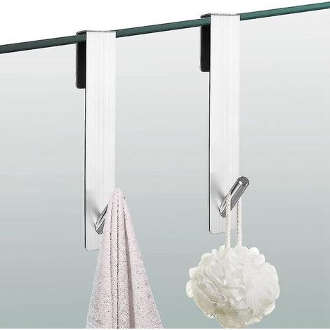 Set mit 4 ausziehbaren Haken für Glasduschtüren, Handtuchhaken aus Edelstahl (1/4)