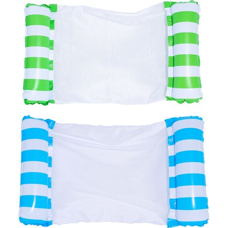 2-Pack Hamac gonflable, Lounges flottants 4-en-1 réglables, Accessoires de piscine pour détente aquatique (1/5)